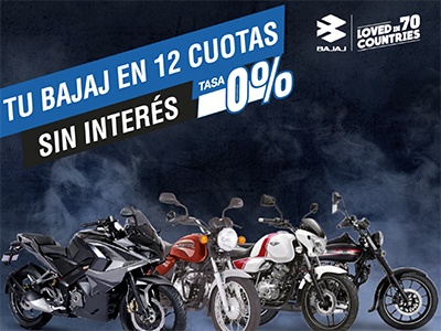 Volvé con Bajaj en 12 cuotas sin interés